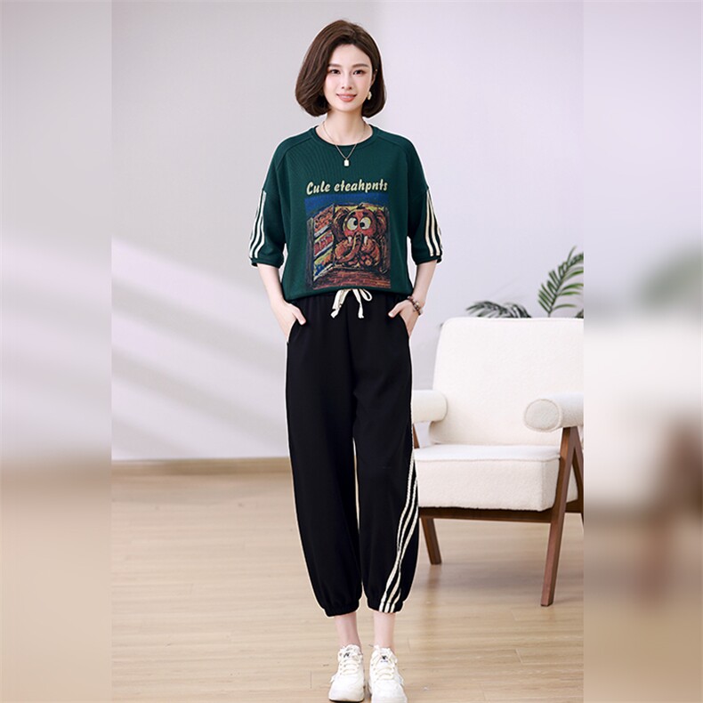 时尚休闲女装套装宽松显瘦运动风两件套舒适百搭潮流款,女装套装/套裙,叶笙衣