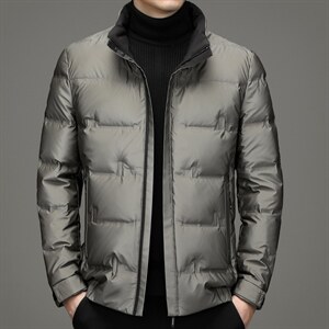 中年男士保暖外套立领爸爸衣服羽绒服男短款冬季XXH9620-P230，男装羽绒服，电商B212（原钱塘6029）
