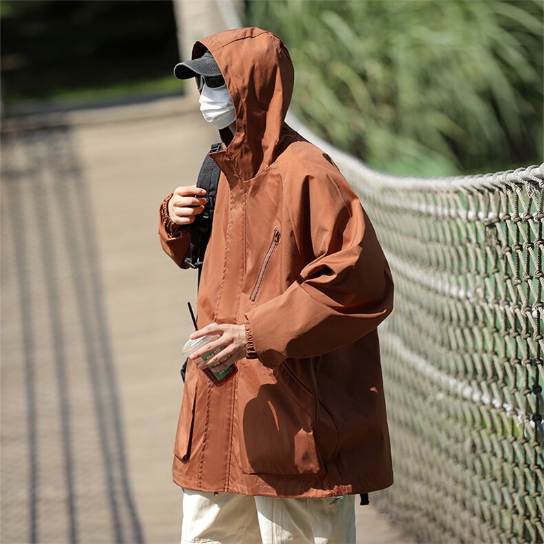 男女防水黑色冲锋衣外套户外机能夹克爬山登山服JK602-P75,男装夹克,电商B327