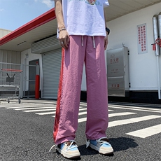 防水速干裤子男款夏季美式休闲运动裤撞色条纹伞兵宽松裤K406-P37，女装休闲裤，星座308B-2