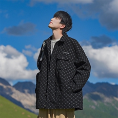 TP78现货灯芯绒印花B字母中性百搭时尚男女款夹克外套A170-W321，男装夹克，电商A170