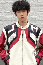 欧美hiphop拼接皮衣外套高级感痞帅炸街机车服夹克JK106特P83，男装夹克，星座908-1