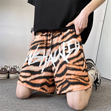 8XL-M特大码短裤男速干篮球裤五分裤动物奶牛豹纹宽松DK1528P35，男装牛仔裤，电商D206-1