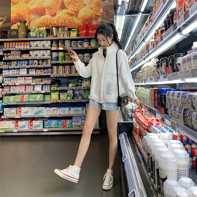 2024秋季新款小个子短外套女装休闲棒球服上衣宽松百搭减龄夹克潮,女装短外套,梦懿尔