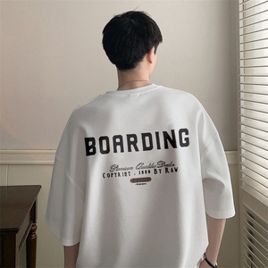 夏季纯棉美式新款欧美印花街头重磅体恤潮牌半袖百搭短袖宽松高街图片