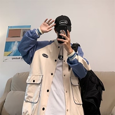 青春流行男春季文艺潮外套双层拼色夹克HY42P45，男装夹克，星座1116-2