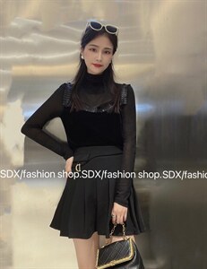 【现货】高品质拼接款网纱上衣图片