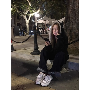 秋冬季棉袄加厚情侣连帽棉衣棉服男女毛领座山雕外套LS4111-P105图片