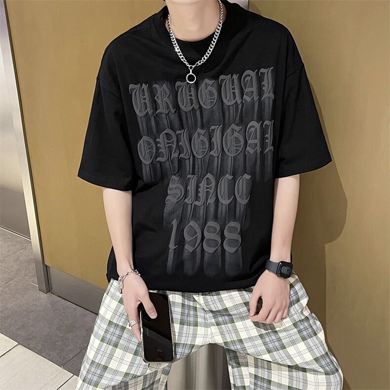 2023夏季潮嘻哈甜酷风男女港风款新款情侣短袖T恤T977-P28,男装T恤,星座512-2