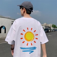 ！2021新款纯棉男士短袖T恤宽松学生百搭半袖体恤衫T2151P28，男装T恤，电商B220