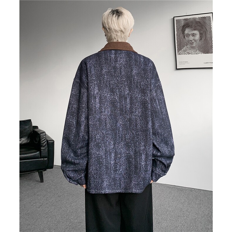 现货JK1165-特P65撞色秋冬美式宽松上衣休闲夹克大码外套,男装夹克,电商A059