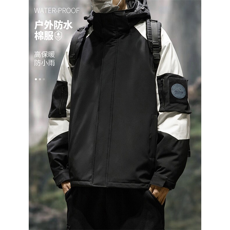防水撞色棉服DD2249-TP125控价168冬季新日系魔术贴棉衣男外套,男装棉衣,电商A102-1