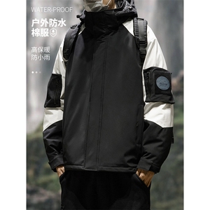 防水撞色棉服 DD2249-TP125 控价168 冬季新日系魔术贴棉衣男外套图片