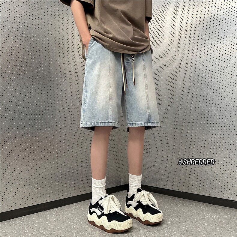 夏季港风双色百搭短裤水洗渐变牛仔五分裤B315-K23211-P45控58,男装牛仔裤,电商B315