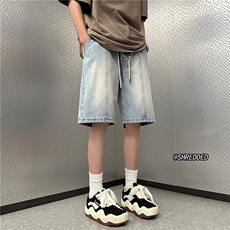 夏季港风双色百搭短裤水洗渐变牛仔五分裤B315-K23211-P45控58，男装牛仔裤，电商B315