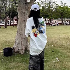 万针全刺绣工艺抖音得物高品质260克重磅纯棉双纱美式高街短袖T恤，男装T恤，电商A486-1