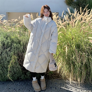 【有大货】主推百搭菱形格长款保暖羽绒服2C372-9083-P265控388图片