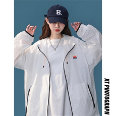 1中性无影墙撞色彩虹硅胶点缀大码M-5XL潮牌防晒服FS77001P65控88，男装防晒衣，星座226-2