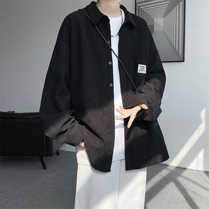 衬衫男2025春季灯芯绒新款港风大码宽松长袖衬衣CS025-P38图片