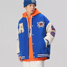 秋款棒球服夹克外套男潮牌无影墙刺绣情侣学生22129-P80控128，男装夹克，星座717