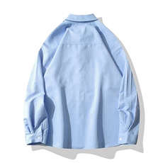 B413-1-DX6190春夏垂感透气莱赛尔长袖衬衫条纹休闲宽松潮流男装，男装衬衫，电商B413-1