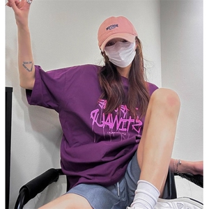 T0646-P25 潮流美式字母短袖 男女款印花纯棉上衣图片