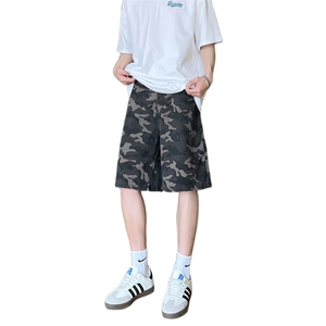 现货 得物夏季迷彩工装宽松阔腿直筒五分短裤男 K5916-特P35 控59图片