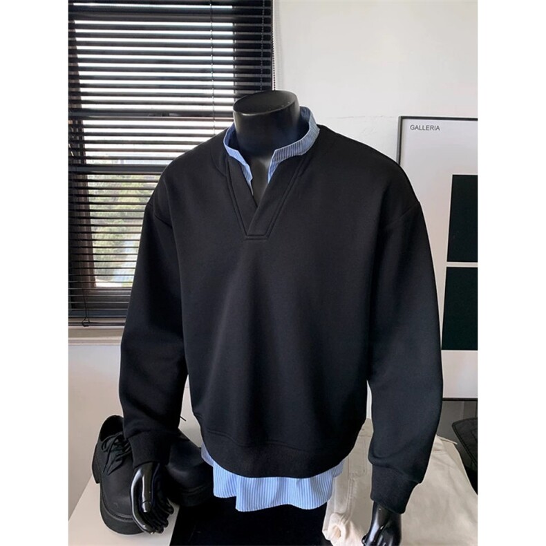 网图现货潮假两件长袖卫衣2025秋装新款宽松套头上衣WT196-特P38,男装卫衣,电商C310