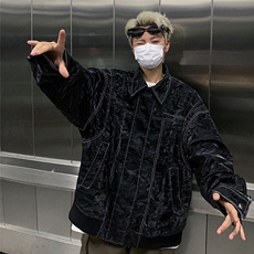 现货不缺货欧美水洗皮衣宽松假两件外套夹克1209-1-JK17-P108，男装夹克，星座1209-1