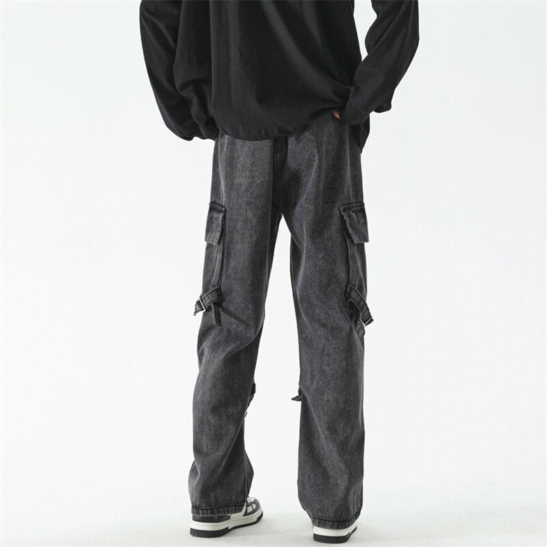 XZ-221-1/K717/P65美式高街拉链绑带多口袋工装牛仔裤,男装牛仔裤,星座221-1