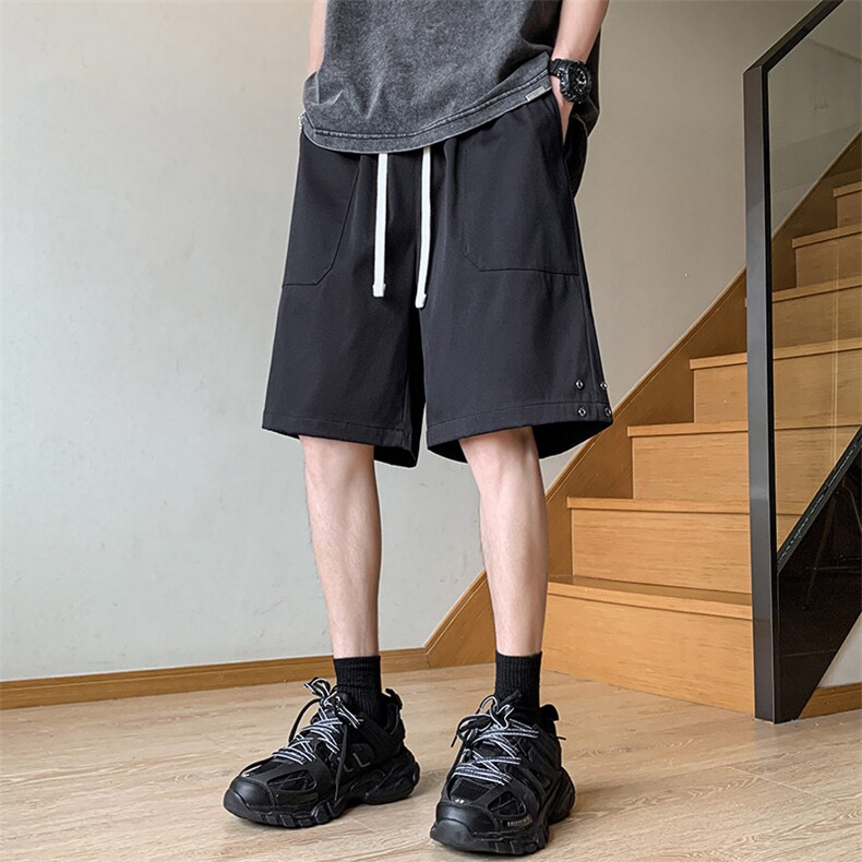 夏季新款冰丝垂感短裤港风休闲裤男免烫宽松凉感K23216-P35,男装休闲裤,星座717