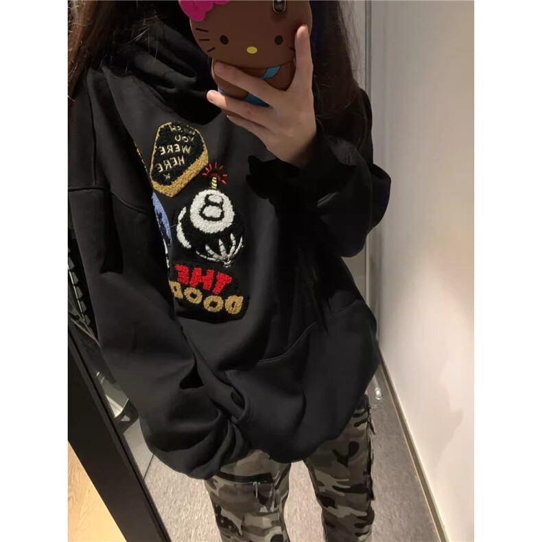 春秋冬新款刺绣字母连帽套头宽松百搭卫衣男女潮情侣装WY902P53,男装卫衣,星座1013-5