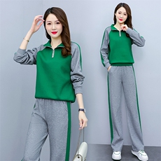 休闲宽松显瘦宽松两件套女装2024春秋新款时尚运动卫衣妈妈装套装，女装套装/套裙，梦依杭