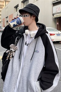 2024早秋新款撞色开衫卫衣男秋装外套A071-W037-P65,男装卫衣,电商A071