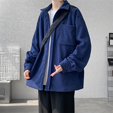 8XL-M加绒灯芯绒衬衫大码复古秋冬翻领上衣外套CS9001/P58加绒68，男装衬衫，电商B238