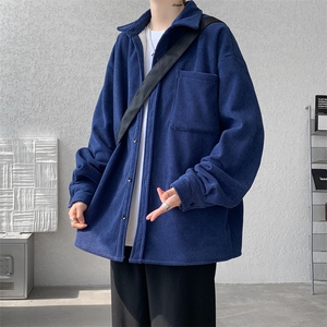 8XL-M加绒灯芯绒衬衫大码复古秋冬翻领上衣外套CS9001/P58加绒68图片