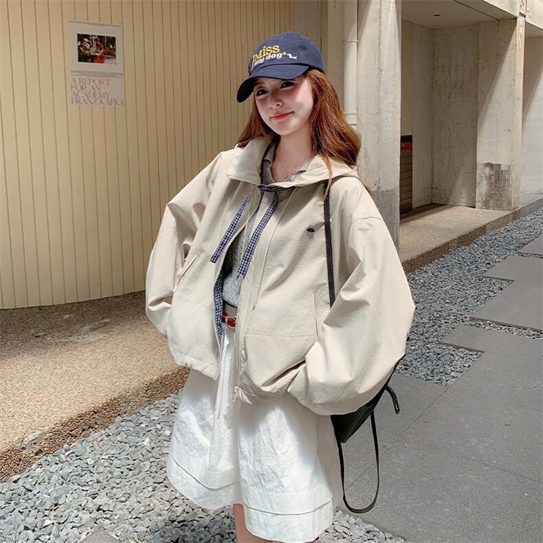 26新款现货大货已到店连帽撞色冲锋衣6859-P165-K248,女装短外套,2D034