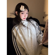 抖音得物高品质二开25秋冬美式高街重磅结构织带高领立领卫衣W66，男装卫衣，电商A486