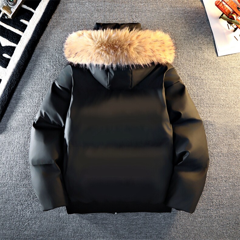 白底平铺光板可二开休闲百搭连帽毛领加厚情侣棉服MY5241TP90,男装棉衣,电商A247