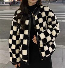 棋盘格小香风外套，其它，卡薇尔