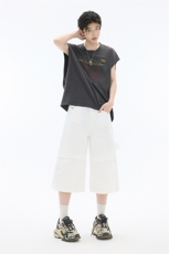 美式复古宽松工装七分裤男女2026夏季新款休闲阔腿裤子YD710-P60，男装牛仔裤，星座509