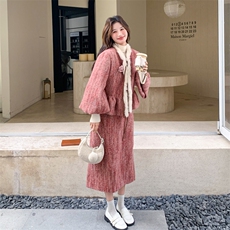 现货灯笼袖加棉套装2C117-1819P225K338，女装套装/套裙，2C117