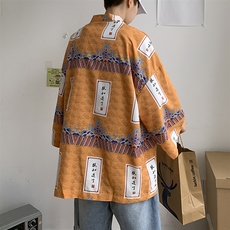 仙鹤港风日系潮外套防晒服和服开衫薄款半袖道袍防晒衣F12/P40，男装风衣，钱塘713