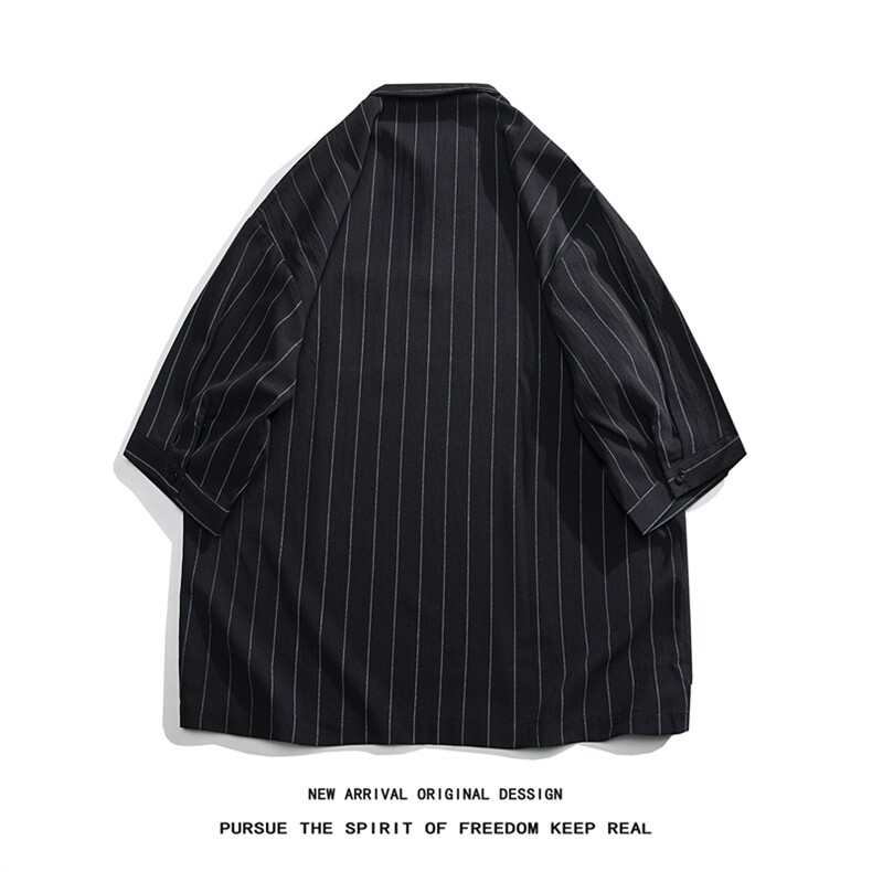 C8080/P35新款夏季个性条纹polo衫衬衣男大码宽松衬衣简约上衣男,男装Polo衫,电商A141