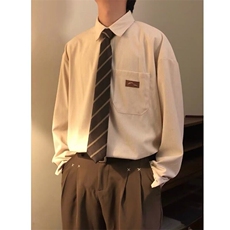 美式复古宽松百搭学院风休闲打底长袖衬衫上衣男衬衣潮牌，男装衬衫，星座218-1（原230）