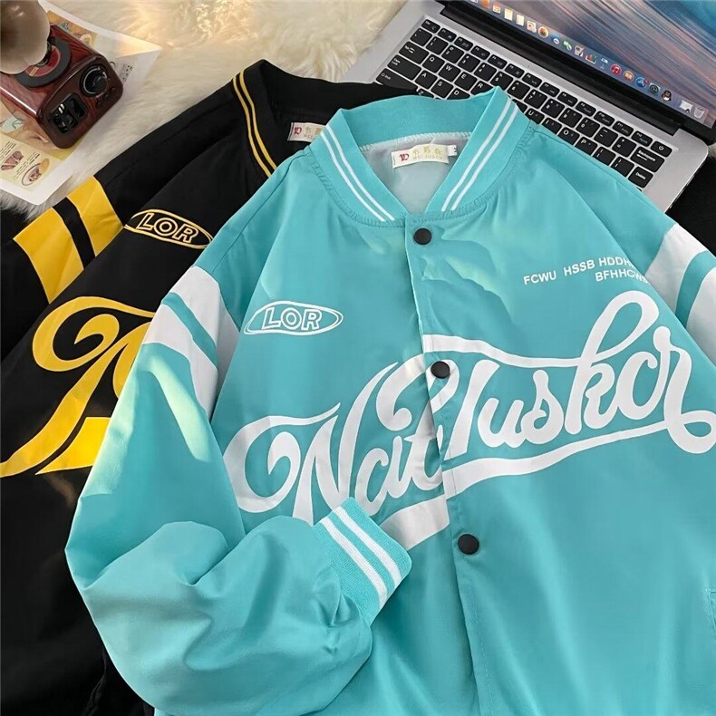 棒球服男春秋季新款宽松夹克港风潮流撞色飞行员外套EE001-P32,男装夹克,星座911-3