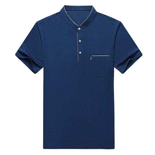 夏季新款男士翻领短袖t恤中年有领男装上衣服休闲POLO衫图片