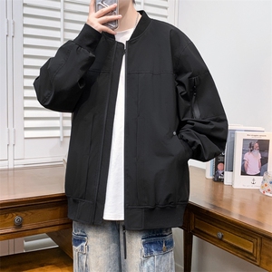 JK6837-P68   L-9XL秋季新款大码美式重磅翻领休闲夹克 控98图片