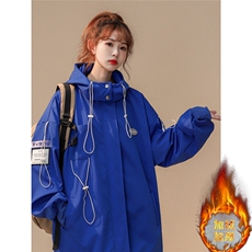 1加绒加厚中性风冲锋衣男宽松工装夹克男外套男JK7569加厚P90控，女装棉衣/棉服，星座226-2