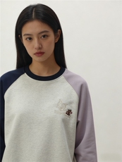 2025年秋季时尚百搭通勤简约休闲猫和老鼠拼色卫衣，女装卫衣/绒衫，湘姗